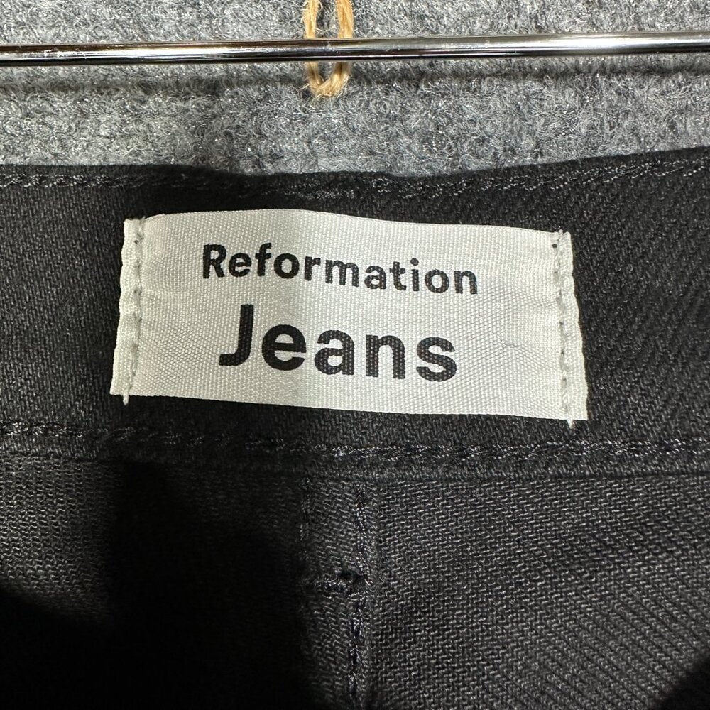 Reformation Jeans Womens 26 Serena High Skinny Crop Black Organic Cotton Stretch - Picture 5 of 9